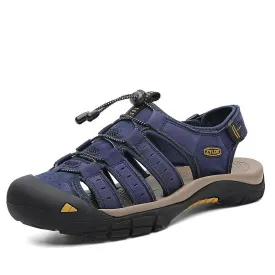 Brand Classic Mens Sandals Summer Genuine Leather Sandals Men Outdoor Casual Lightweight Sandal