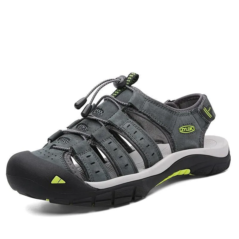 Brand Classic Mens Sandals Summer Genuine Leather Sandals Men Outdoor Casual Lightweight Sandal