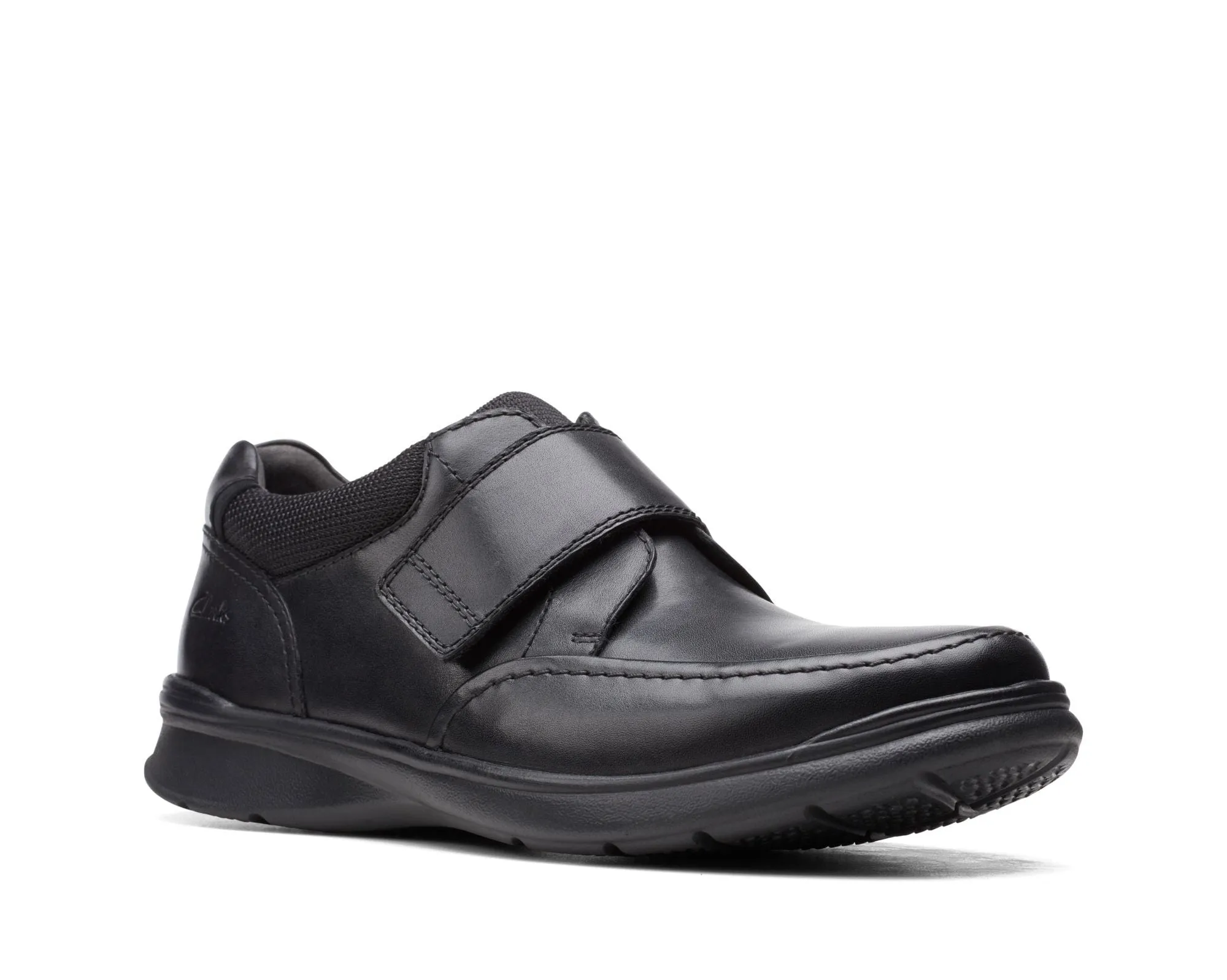 Clarks Cotrell Strap Black Smooth Leather - Standard Width