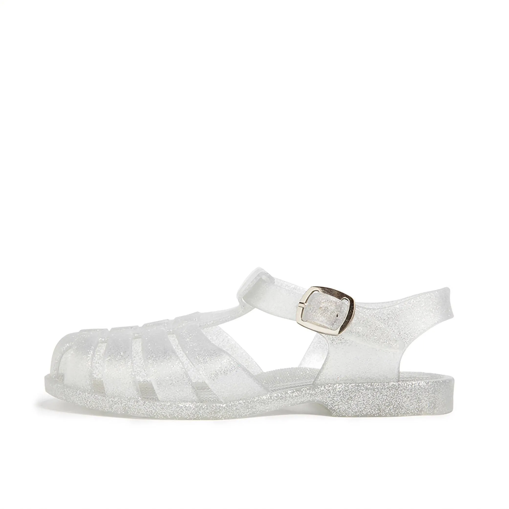Clear Glitter Jelly Sandals
