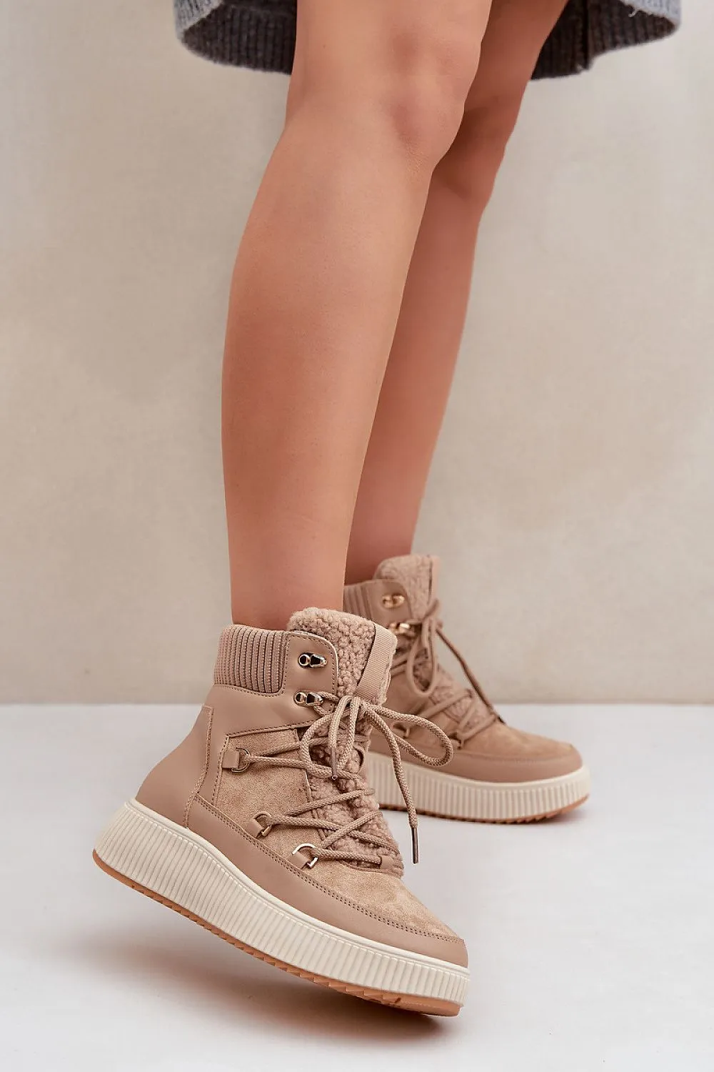 Eco Suede Laced Boots