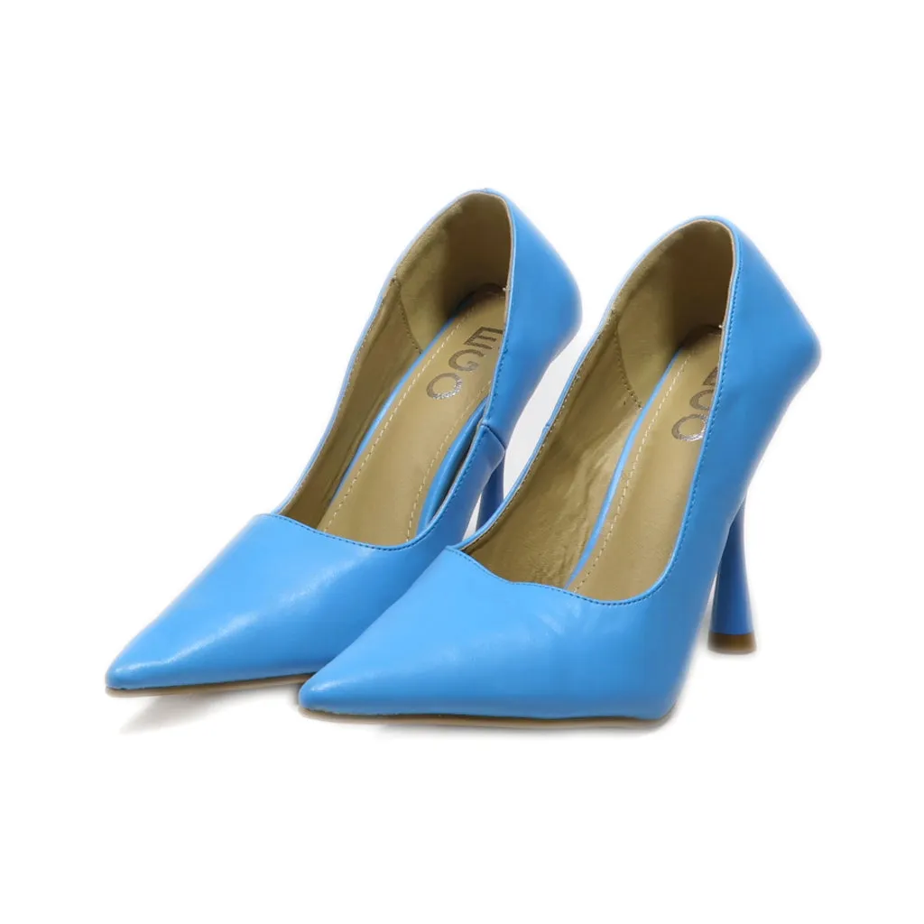 Ego Kitten Heels Leather Blue Colour For Women
