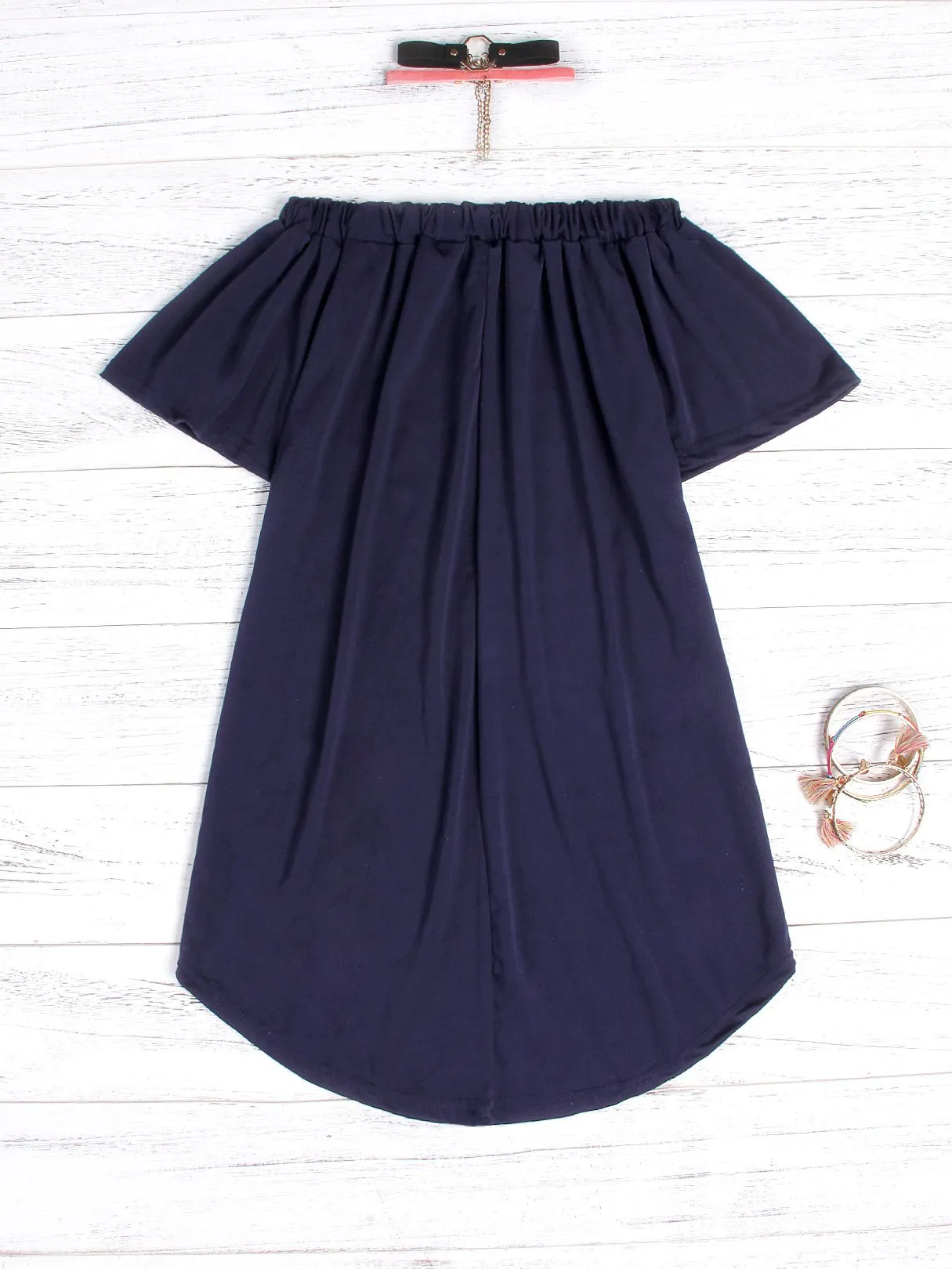 Embroidered Off The Shoulder Mini Dress