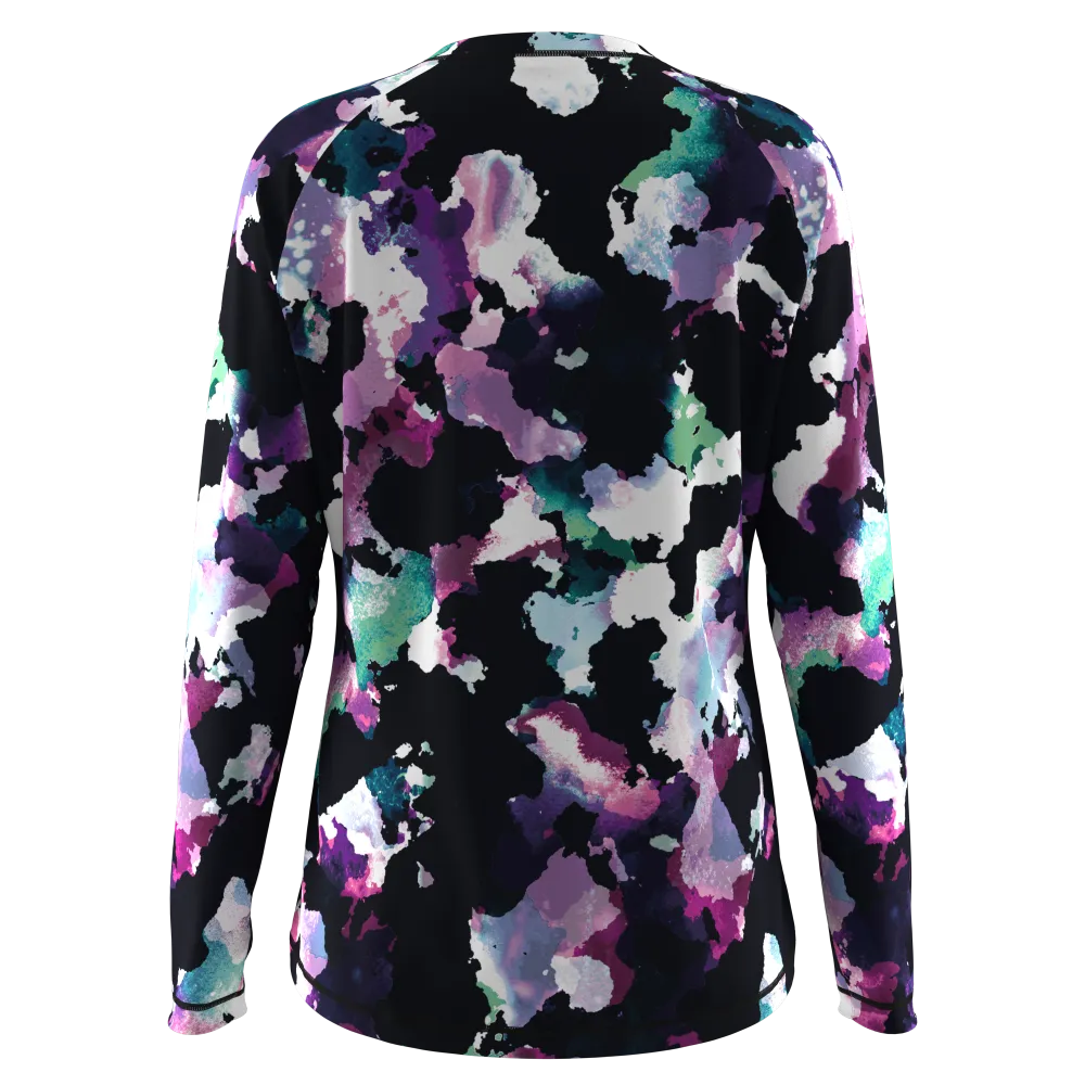 Ladies MTB Jersey - Colourful Print Long Sleeve