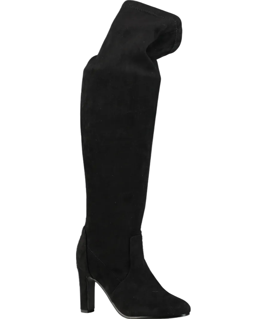 lipsy london Black Round Toe Faux-suede Boots UK 3 EU 36 👠