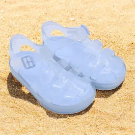 Marena Clear & Blue Jelly Sandals