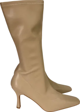 NA-KD Beige Slim Long Toe Boots UK 7 EU 40 👠