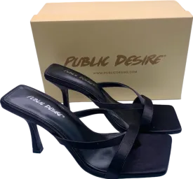 Public Desire Black Arwen Satin Heels UK 6