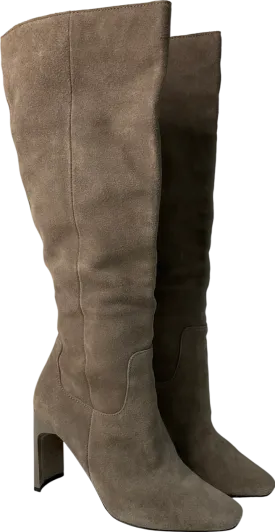 River Island Nude Taupe Suede Knee High Boots UK 5 EU 38 👠