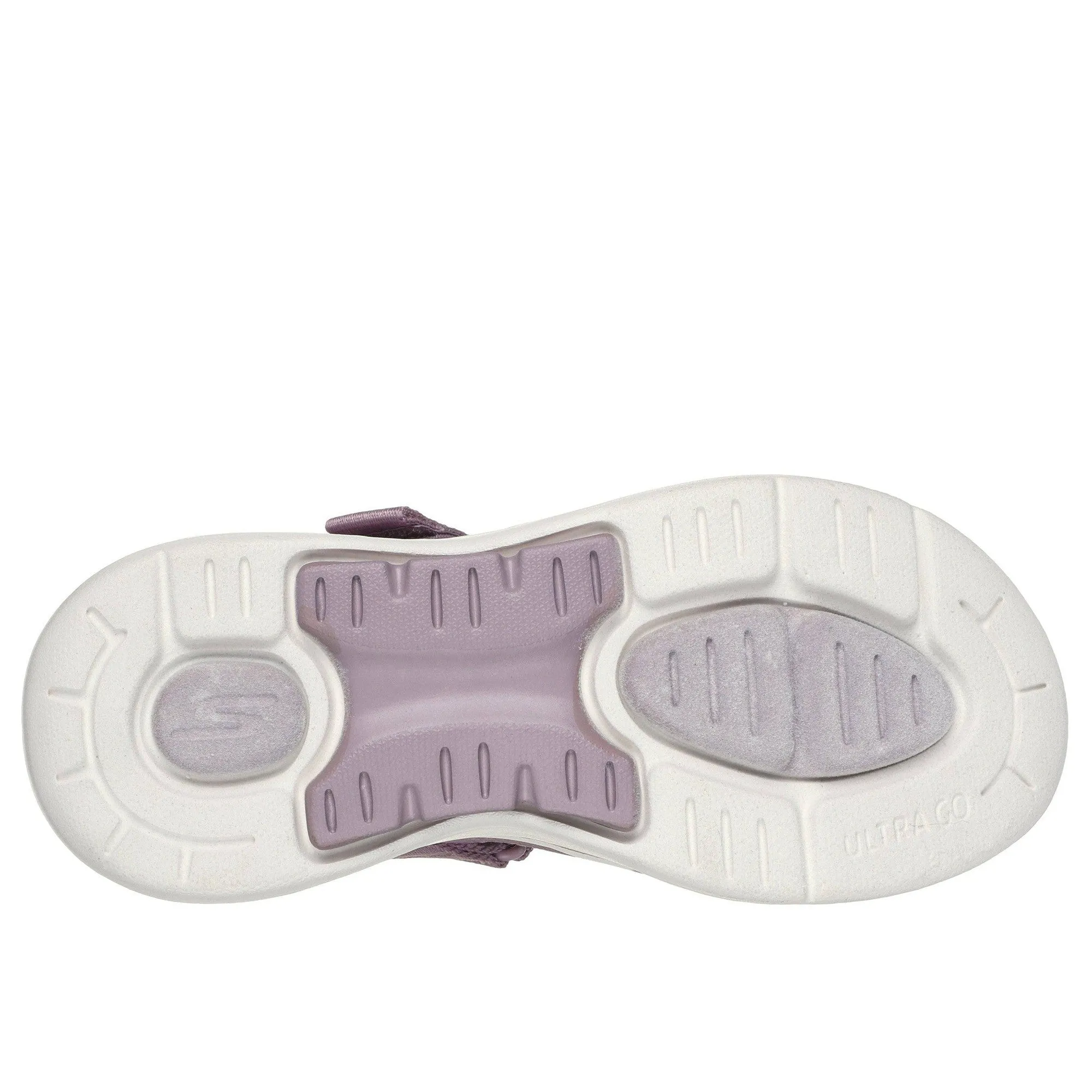Skechers 140808 Go Walk Arch Fit Sandal - Attra Ladies Lavender Textile Water Resistant Vegan Arch Support Thong Sandals