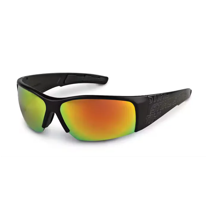 Stihl | Black Wrap Glasses | Silver Mirror Lens (7010 884 0370)