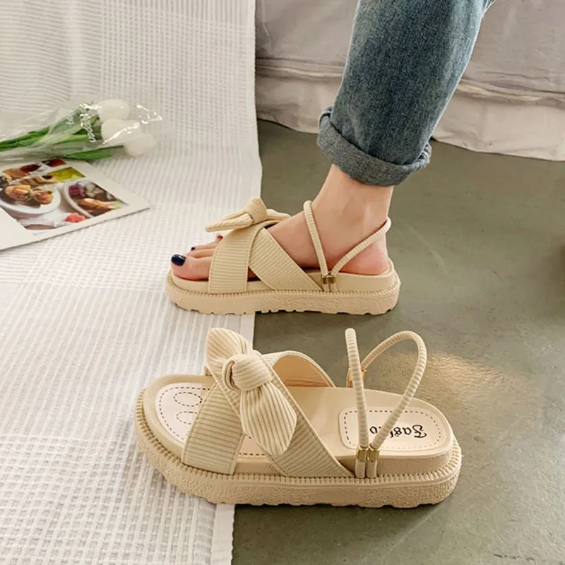 Women's Elegant Bowknot Platform Sandals